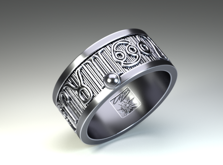 Zodiac Sign Ring Pisces / 20mm 3d printed
