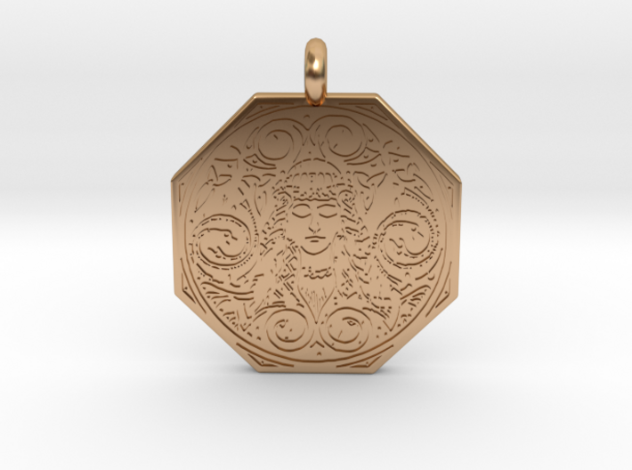 Brigantia Goddess Octagon Pendant 3d printed