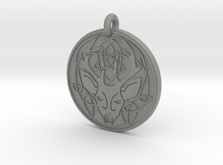 Stag - The Horned God Round Pendant 3d printed