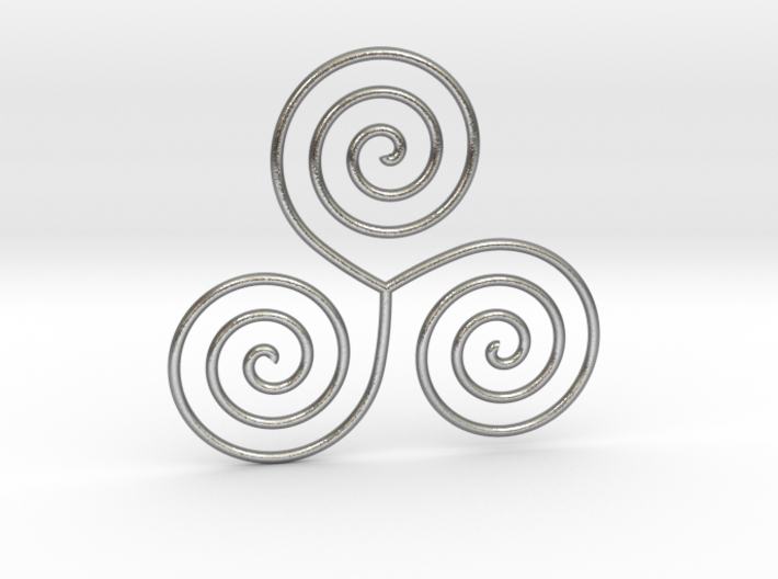 Celtic triple spiral pendant 3d printed
