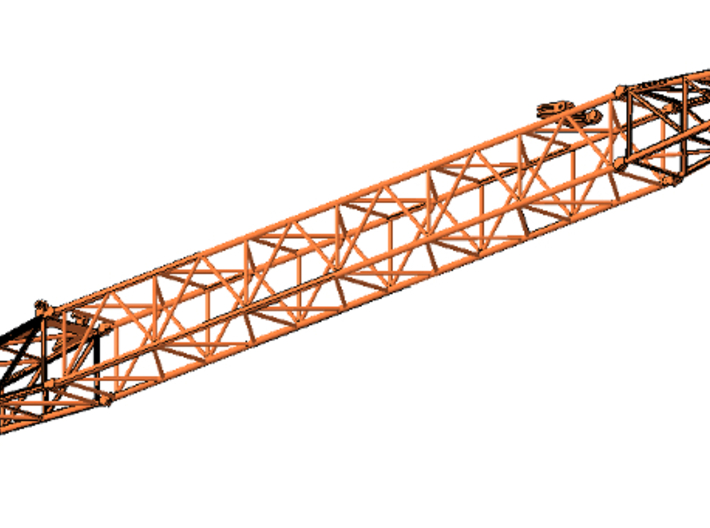 1/50th Lattice crane boom with hook 3d printed Shown with base assembly, available seperately