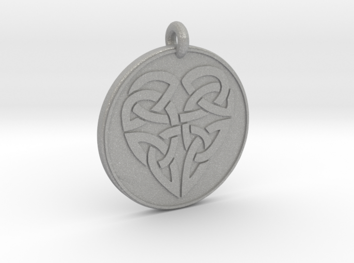 Heart - Round Celtic Pendant 3d printed