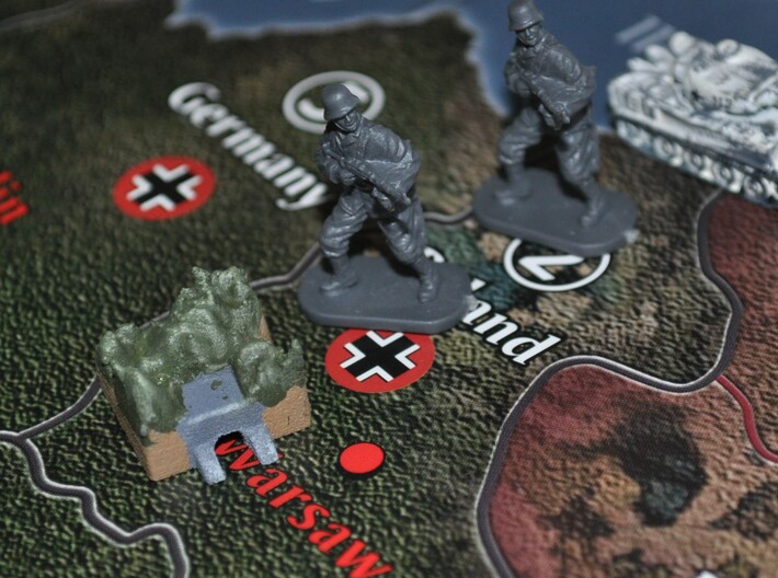 Underground Industrial Complex 3d printed Painted and Placed on Axis &amp; Allies 1940 Global Board