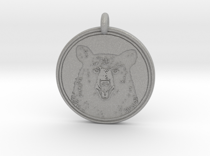 Black Bear Portait Animal Totem Pendant 3d printed
