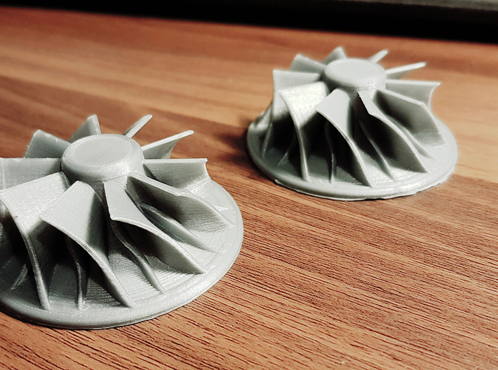 Fan Blade 3d printed Two blades printed using silver PLA