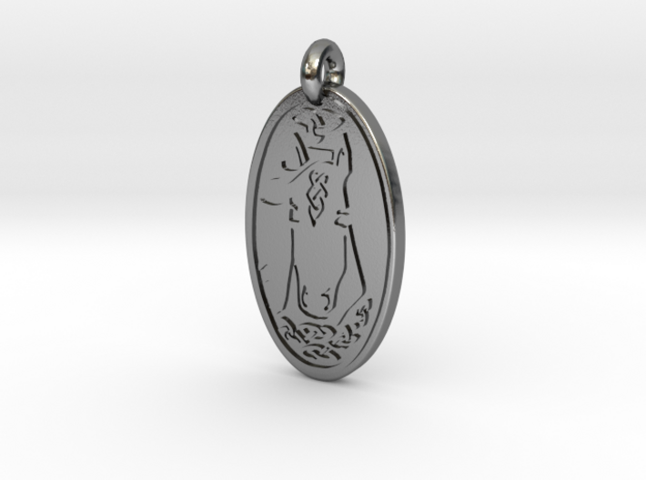 Horse - Oval Pendant 3d printed
