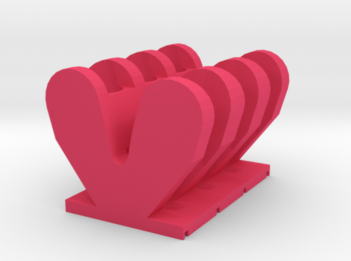 Magnetic Rack for 1.5ml Centrifuge Tubes 3d printed Six tube holder in pink plastic