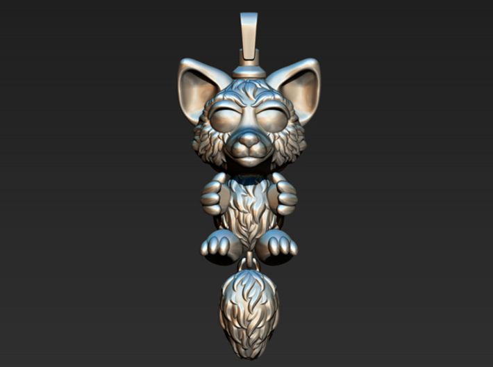 Cute fox pendant 3d printed 