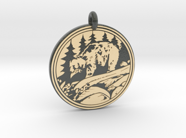 Grizzly Bear Animal Totem Pendant 3d printed