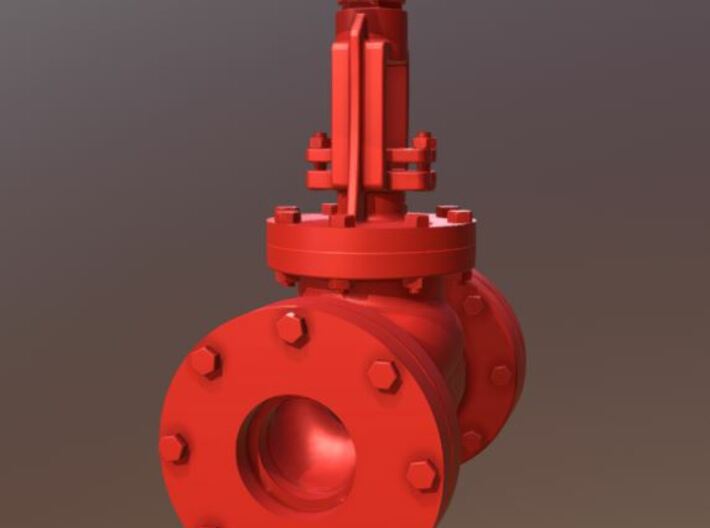 Globe valve 22mm holes scale model 3d printed 