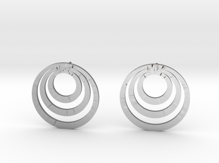 Cerchi Stud Earrings 3d printed