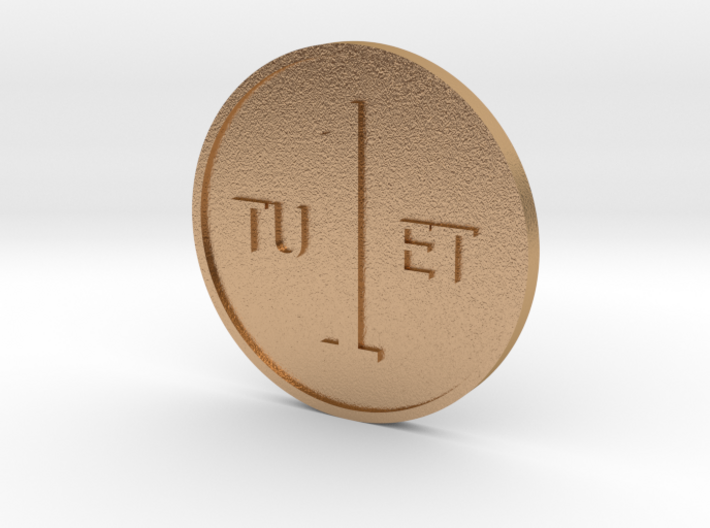 One Round Tuet Coin 3d printed