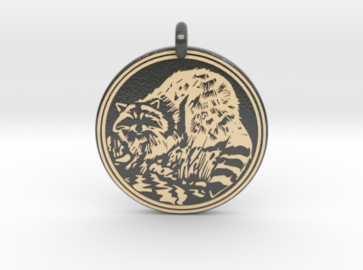 Raccoon Animal Totem Pendant 3d printed