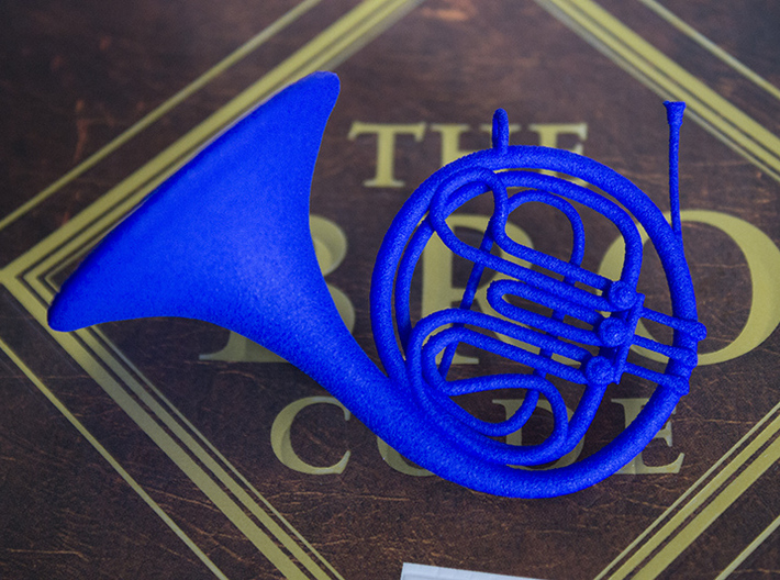 Blue French Horn Pendant 3d printed