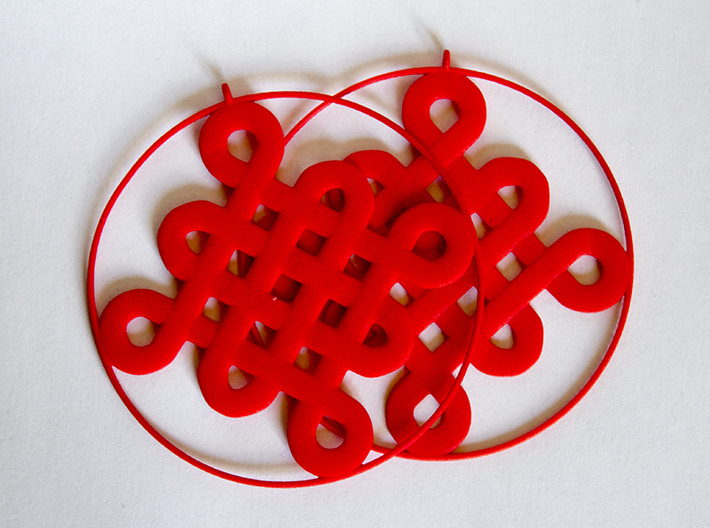 Chinese Knot Earrings 3d printed 