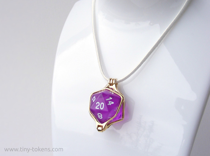 Captured D20 Necklace, Clear D20 with Purple Scales on a White Cord — Apple  Panda Crafts
