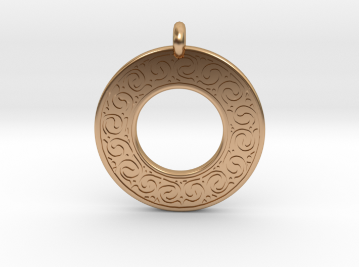 Celtic Spirals Annulus Donut Pendant 3d printed