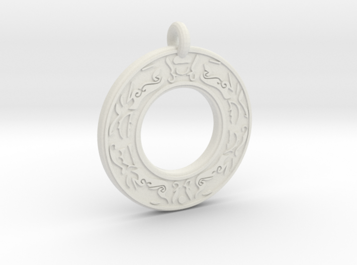 Celtic Stag Annulus Donut Pendant 3d printed