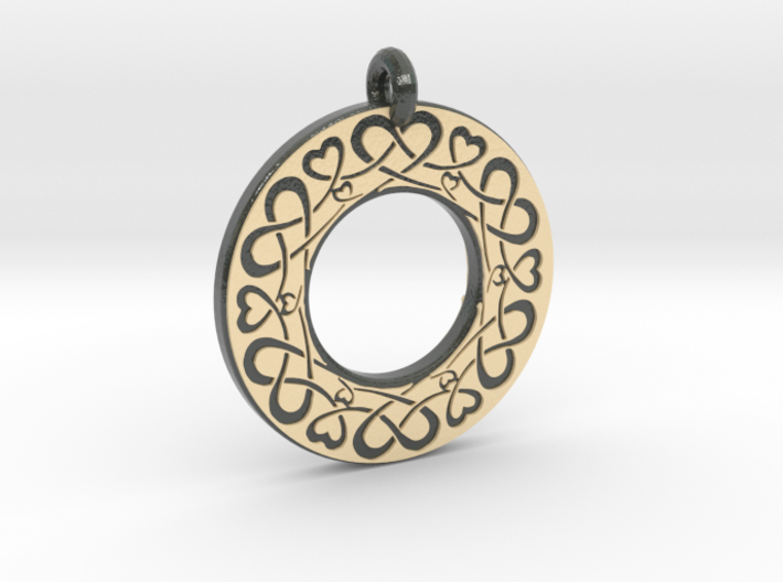 Celtic Heart Annulus Donut Pendant 3d printed