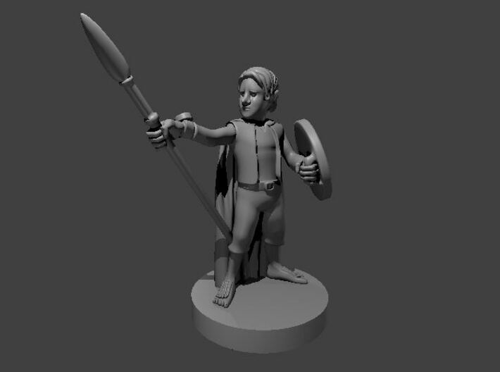Halfling Light Cleric with a Spear and Shield 3d printed