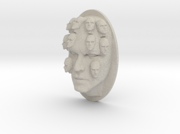 Augustus Multi-Face Caricature 3d printed