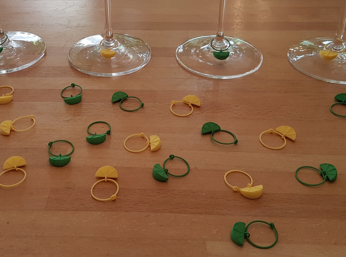 Citrus Wine Charm 3d printed Green and yellow citrus charms