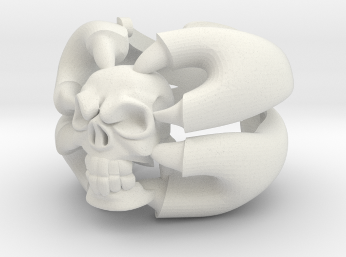 BADASS skull ring 3d printed