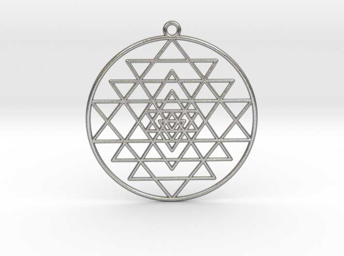 Sri Yantra Pendant Symmetrical 2&quot; 3d printed