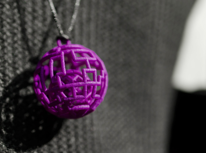 Caged sphere pendant 3d printed