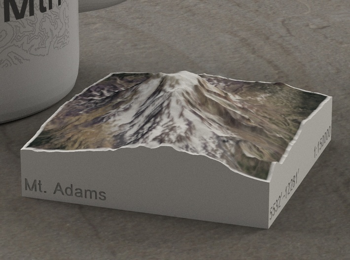 Mt. Adams, Washington, USA, 1:150000 Explorer 3d printed 