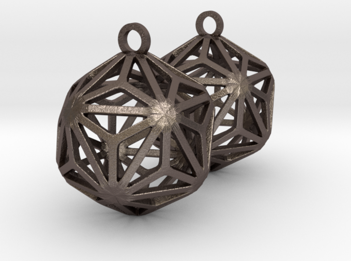 Triakis Icosahedron Earrings 3d printed