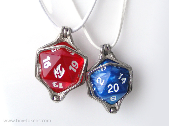 Black and Gray Caged D20 Dice Pendant Gaming D20 Keychain -  Hong Kong