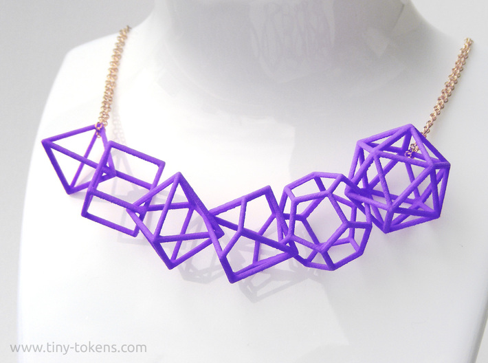 Polyhedral Dice Set Wireframe Pendant 3d printed 