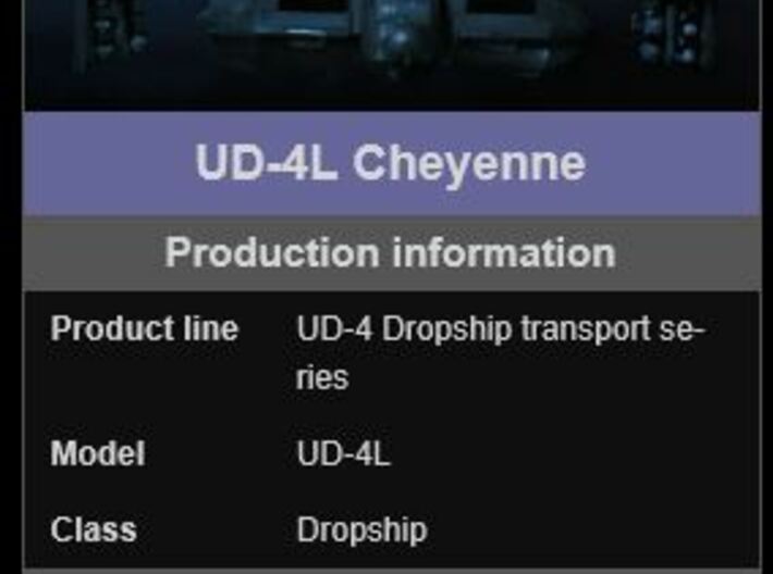 UD-4L-W Cheyenne Dropship 160 scale  3d printed size check