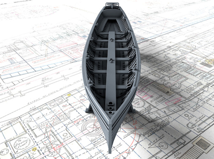 1/144 Scale Royal Navy 30ft Gig x2 3d printed 3d render showing set detail