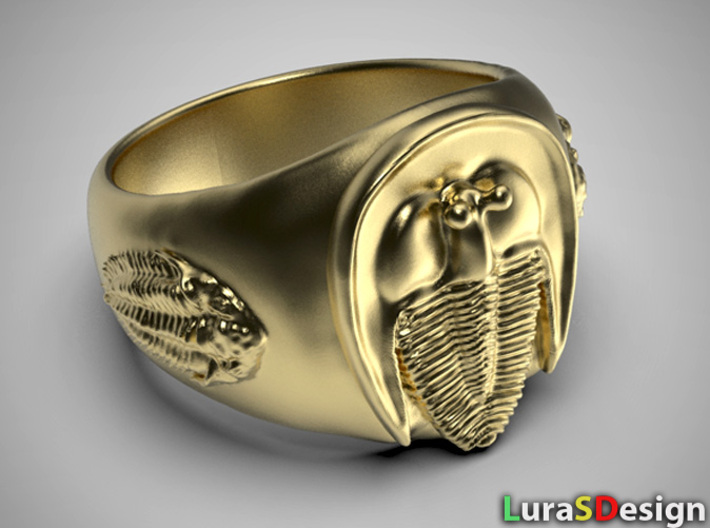 Trilobite Fossil Ring 3d printed