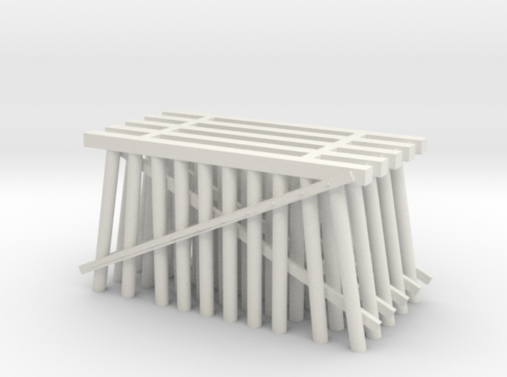 Double Track Trestle N (1:160) 5 Pack Ten Piles 3d printed