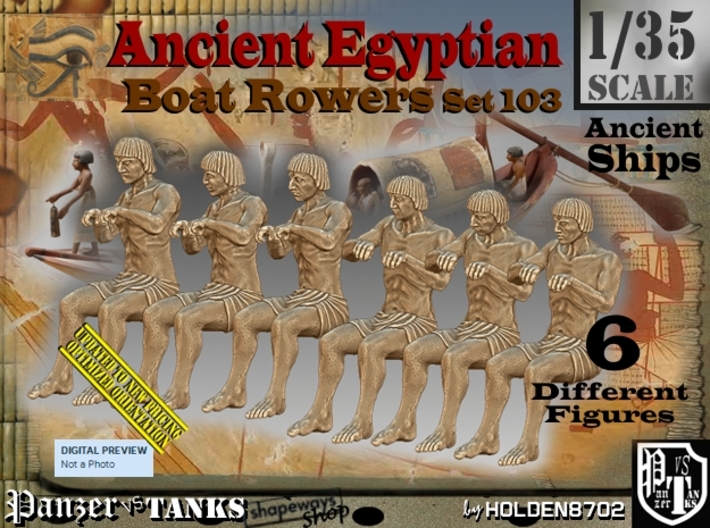 1/35 Ancient Egyptian Boat Rowers Set103 3d printed