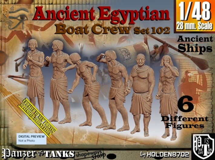 1/48 Ancient Egyptian Boat Crew Set102 3d printed