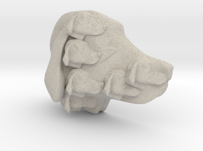 Dog Multi-Faced Caricature (001) 3d printed