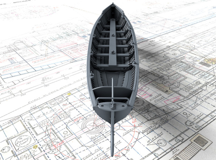 1/48 Scale Royal Navy 30ft Gig x1 3d printed 3d render showing set detail
