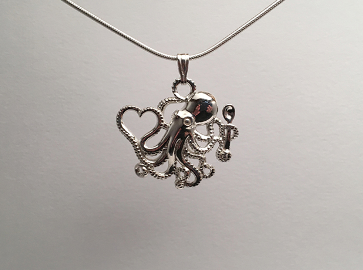 Octopus with Heart &amp; Spoon 3d printed Octopus heart and spoon