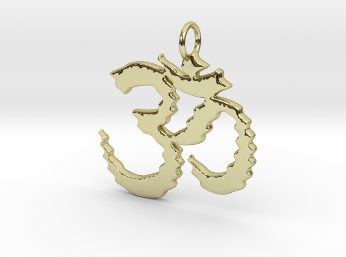 Om in waves 3d printed Om Gold