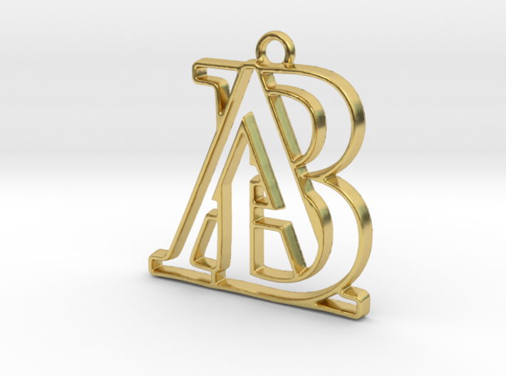 Monogram with initials A&amp;B 3d printed