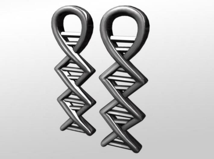 DNA earrings 3d printed 