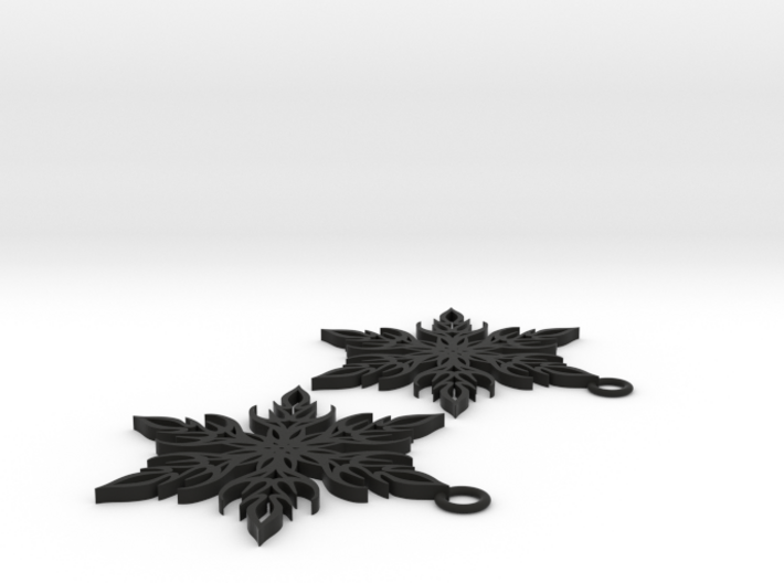 Snowflake earings 3d printed