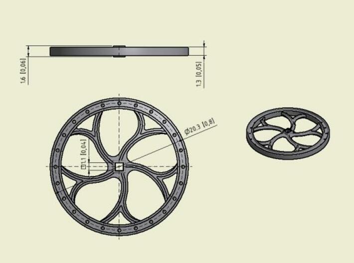 Brake Wheel F-Scale 1:20.3 3d printed