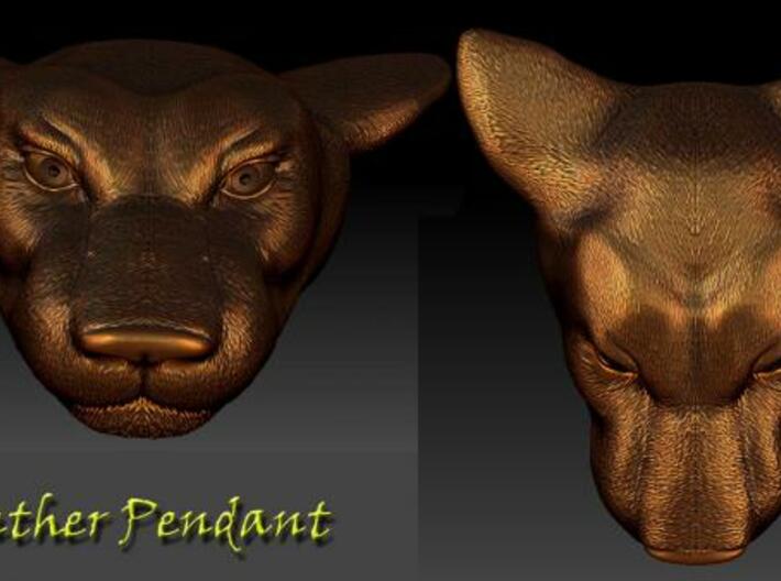 Panther Head Pendant 3d printed