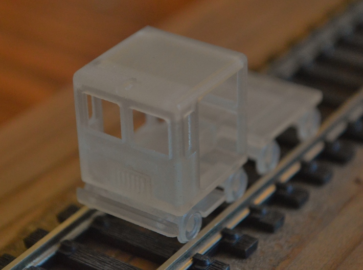 HO-Scale Small Speeder &amp; Trailer 3d printed Production Sample #1