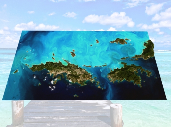 US Virgin Islands Topo Map - St. John / St. Thomas 3d printed